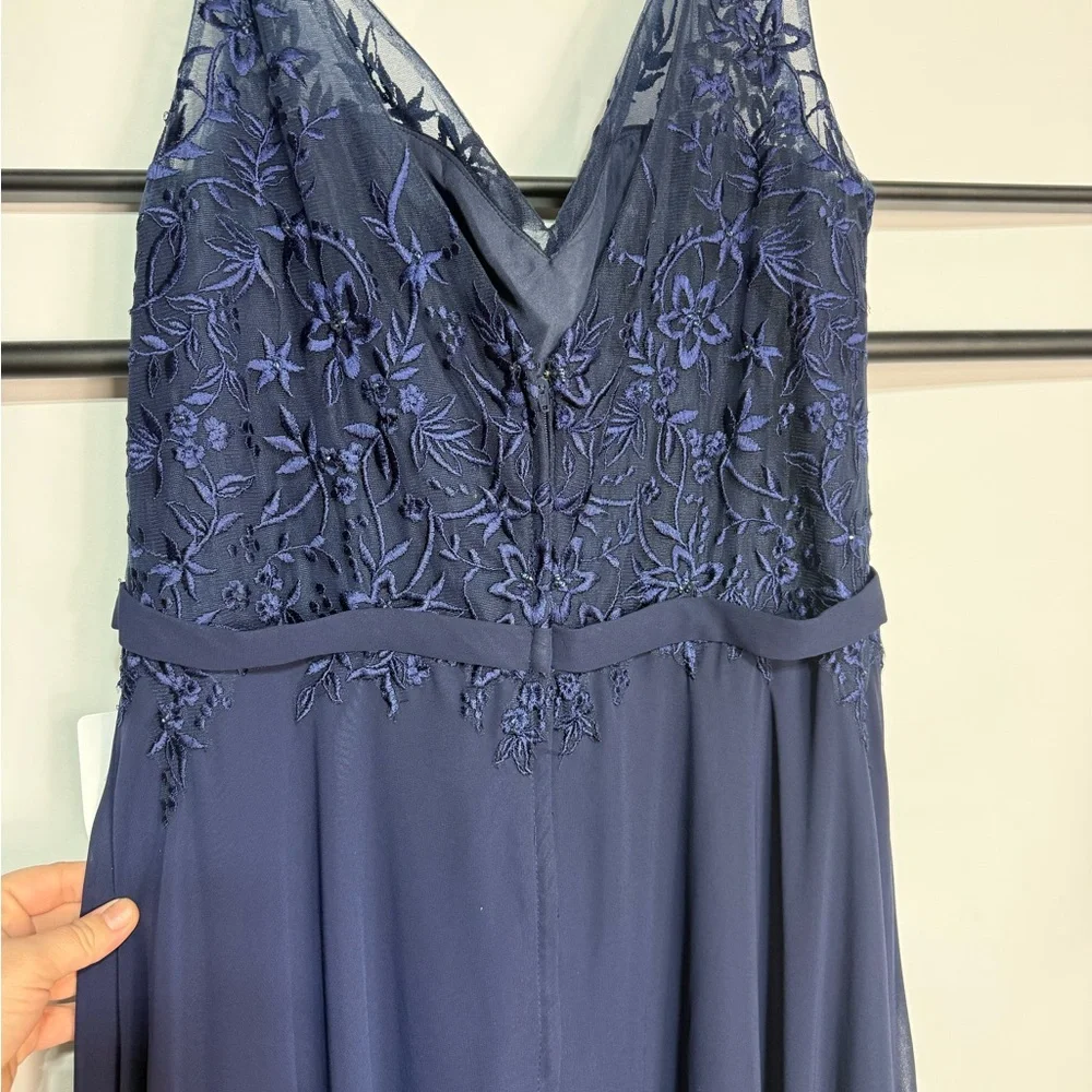 Morilee Madeline Gardner Bridesmaid Dress Style 21544 Navy Size 18 NWT - Picture 5 of 8